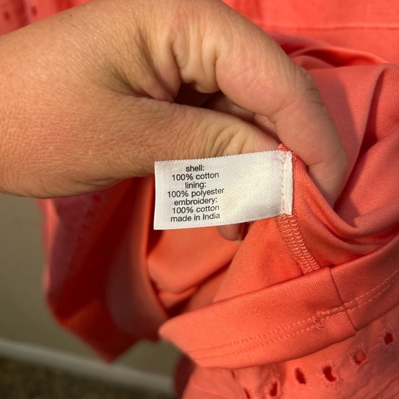 Lane Bryant pink eyelet sweetheart midi dress size 14 feminine coquette colorful - Picture 11 of 11